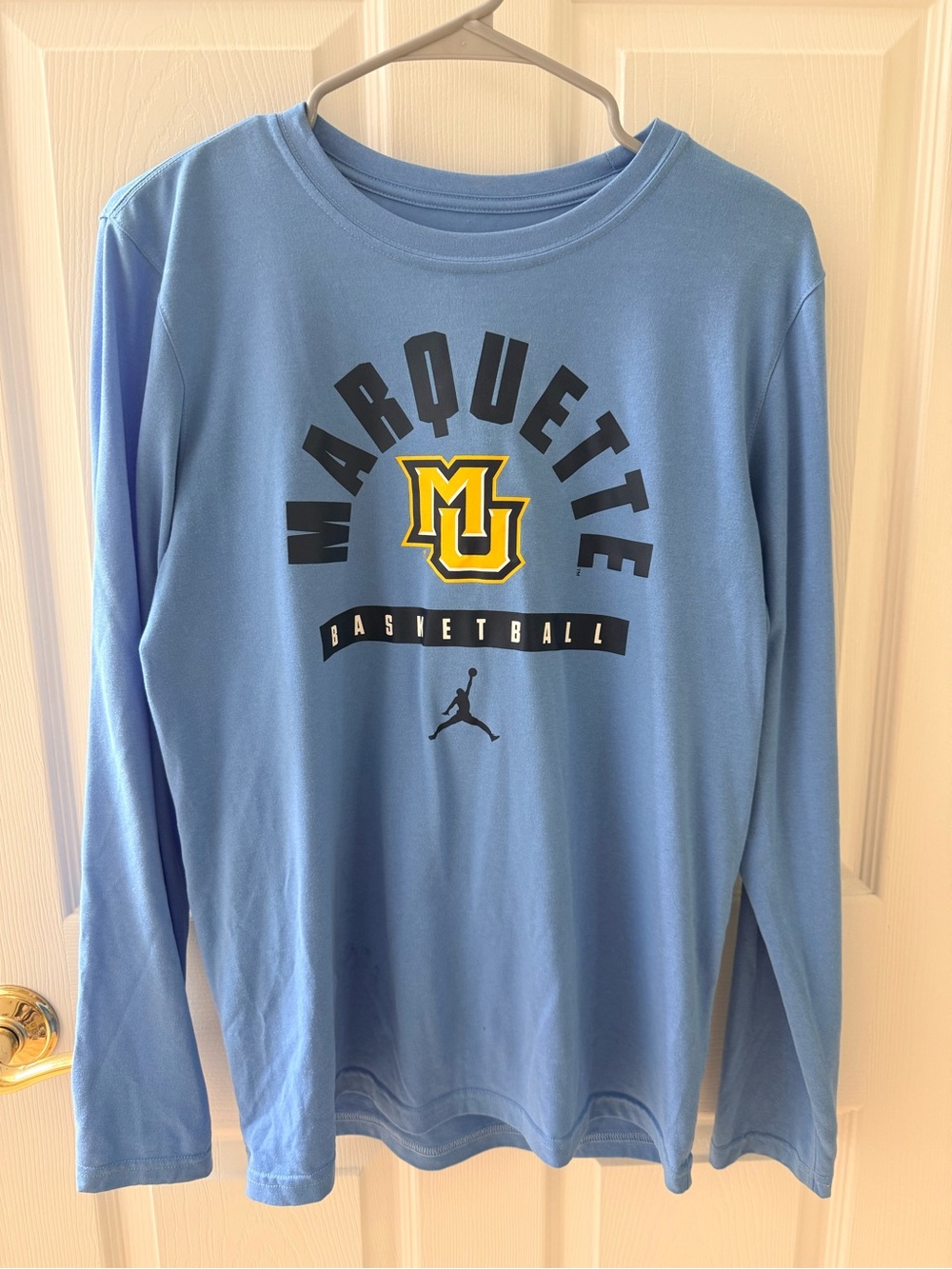 Nike Air Jordan Marquette Basketball Light Blue Dri-Fit Athletic Tee